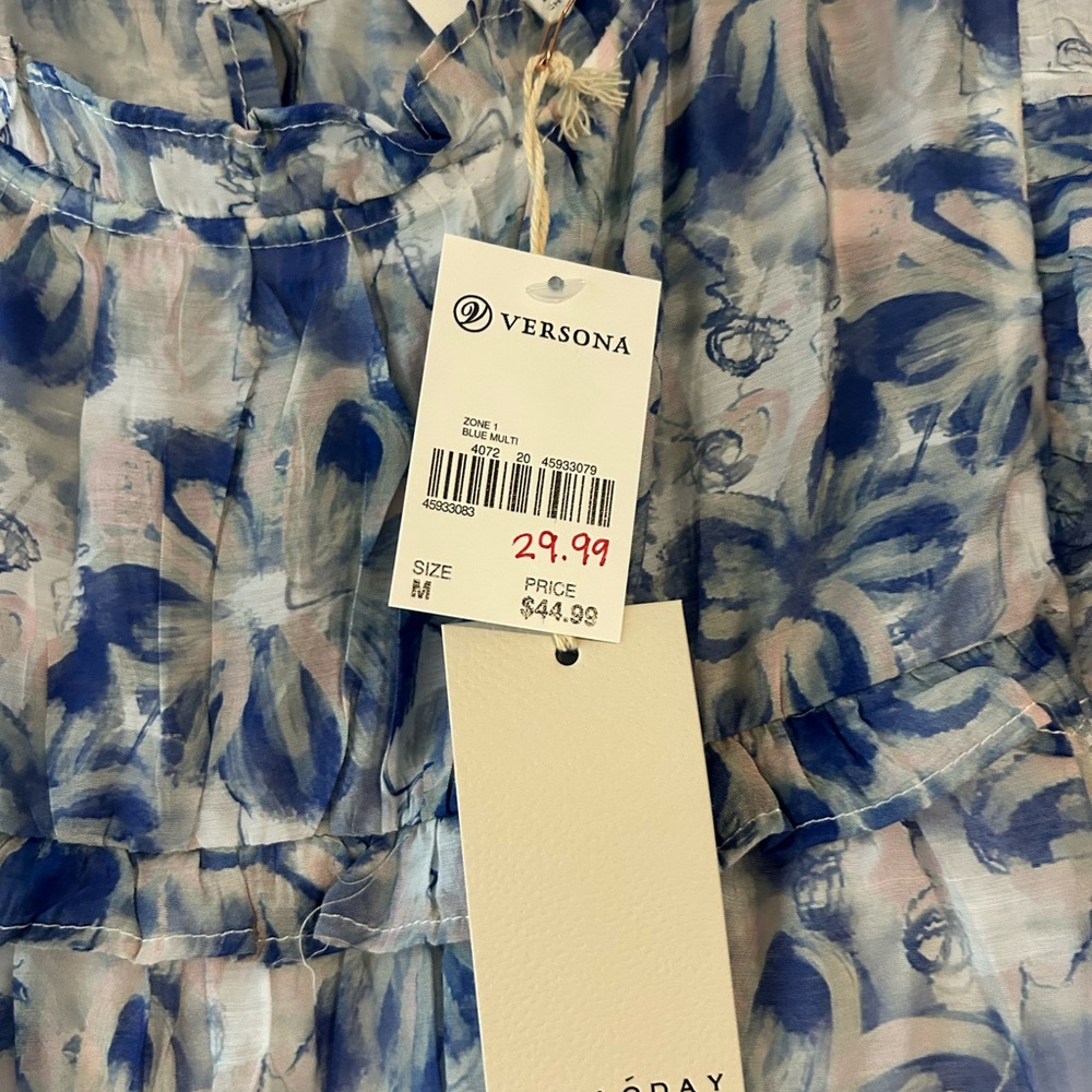 Versona Abstract Blue and Pink Dress